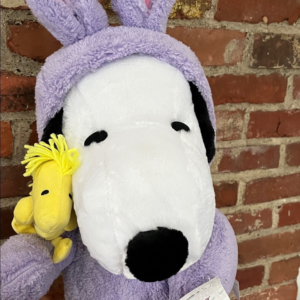 Purple Snoopy Plush with Bunny Ears - Picture 2 of 11